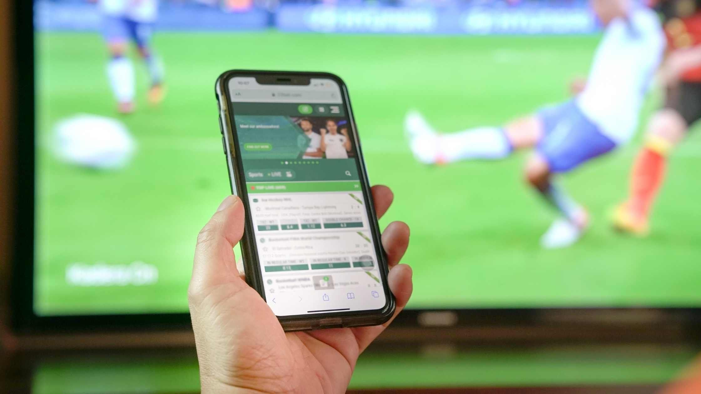 Sports betting markets displayed on screen